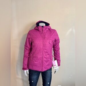 NWT - CORE POWDER ROOM Moon Insulated Jacket. Pink Dot. Size: Small